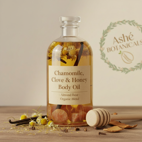 Chamomile Clove Honey Body Oil with Sunstone Crystal