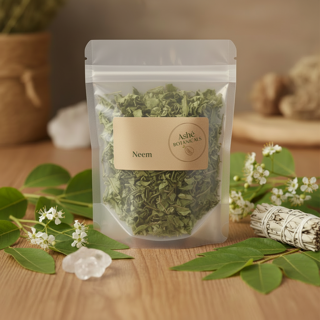 Neem with Ashe Botanicals Logo on Label