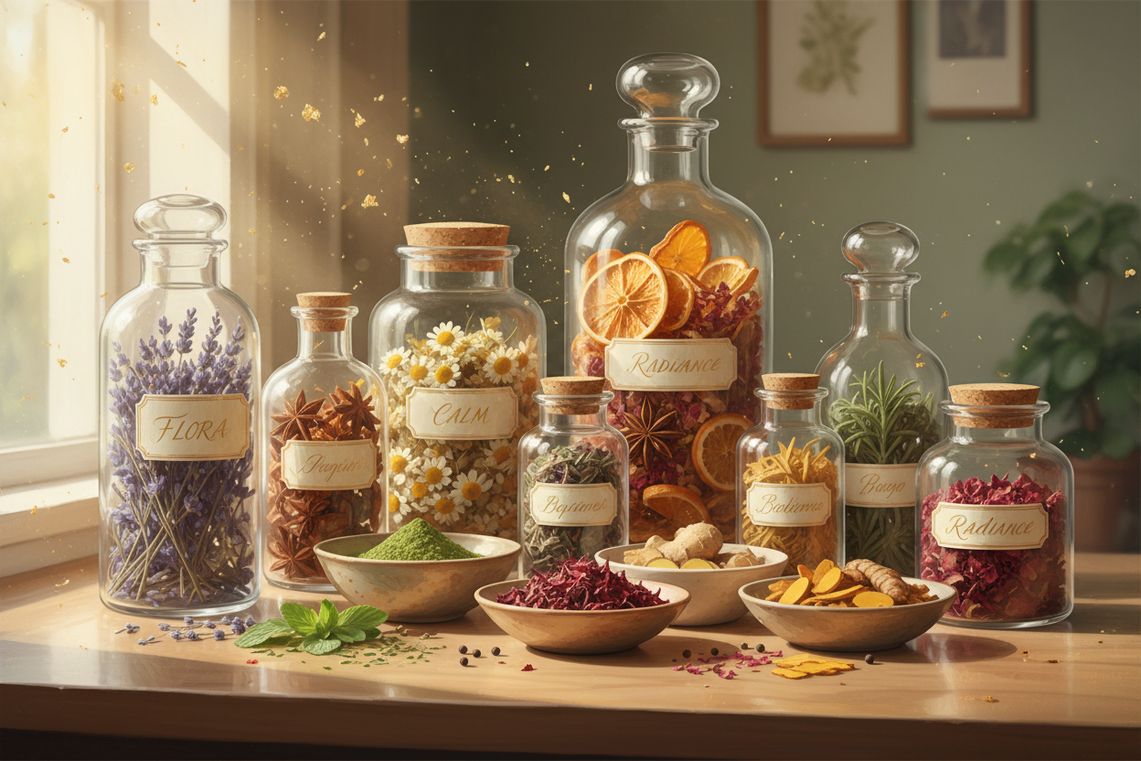 Sophisticated botanical background with subtle animated quality