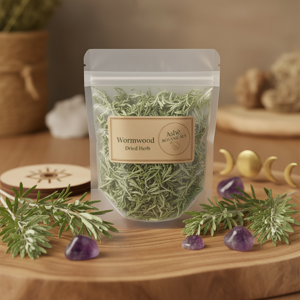 Wormwood with Ashe Botanicals Logo on Label